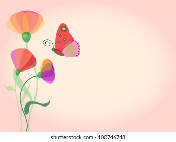 Flower and butterfly background