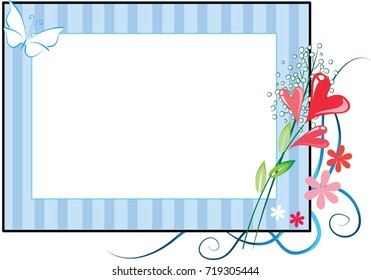 flower and butterfly card border