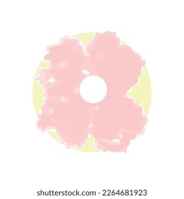 Flower and butterfly dash. Watercolor adorable pink collection. childish element. valentine design