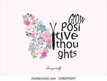 FLOWER BUTTERFLY HAND DRAW DESIGN ART
