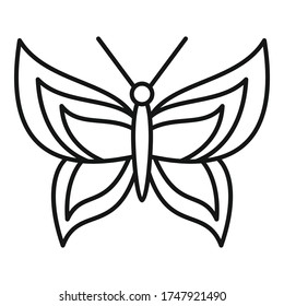 Flower butterfly icon. Outline flower butterfly vector icon for web design isolated on white background