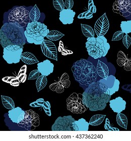 flower and butterfly pattern