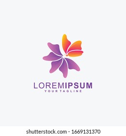 Flower Butterfly Premium Logo Vector