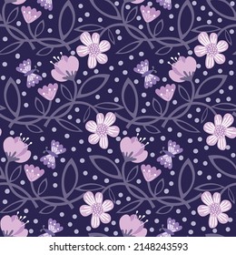 Flower and Butterfly Seamless Pattern, design for scrapbooking, decoration, cards, paper goods, background, wallpaper, wrapping, fabric and all your creative projects. Vector Illustration