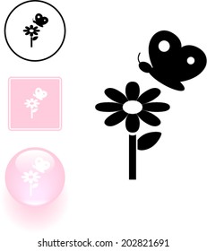 flower and butterfly symbol