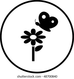 flower and butterfly symbol