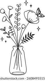 Flower Butterfly  Vase  Floral Bloom Blossom Garden Nature Plant Petals Wildflower Spring Bouquet Decorative Elegant