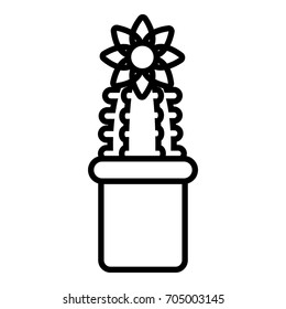 Flower cactus icon. Outline illustration of flower cactus vector icon for web