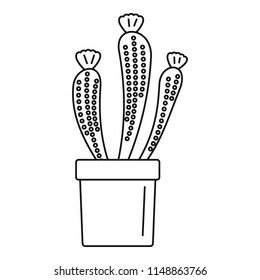 Flower cactus icon. Outline flower cactus vector icon for web design isolated on white background