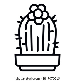 Flower cactus icon. Outline flower cactus vector icon for web design isolated on white background