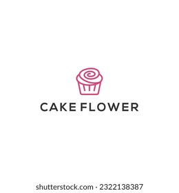 flower cake bakery logo design template	