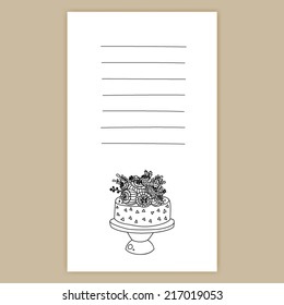 Flower Cake Card. Good fro Invitation Cards, Birthday Cards, Postcards, etc.