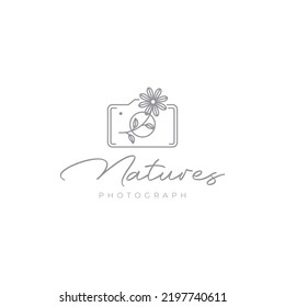 flower with camera photograph logo design