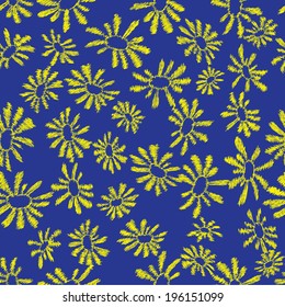Flower camomile seamless pattern background. 