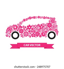 Flower Car vector