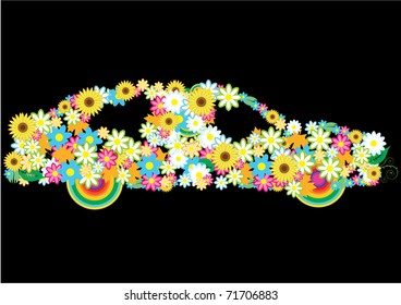 flower car vector illustration eps8