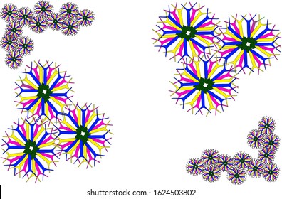 Flower card consists from groups of big and small flowers