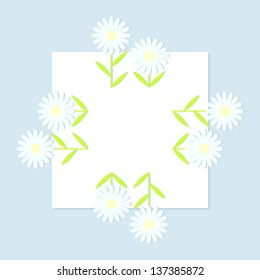 Flower card. Cute vector invitation.