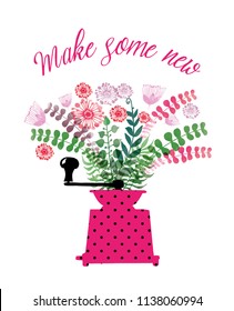Flower card make some new. Watercolor background