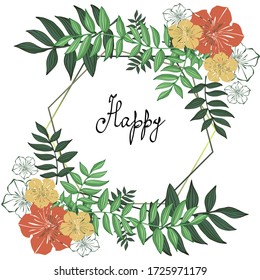 Flower card on a white background