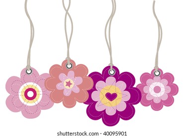 Flower card price tags vector labels