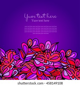 flower card purple