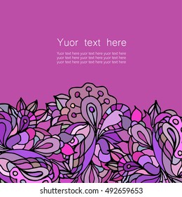flower card purple
