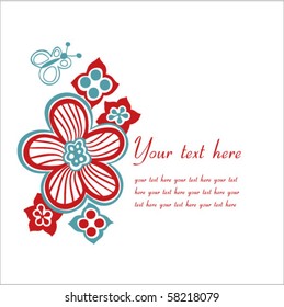 flower card with space for text