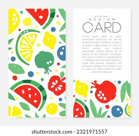 Flower card with space for text. Wild flowers and leaves seamless pattern on white background, front and back side templates design vector illustration