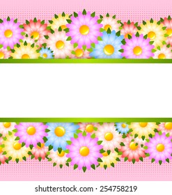 Flower card template with copy space for your custom text
