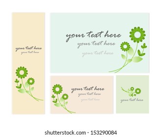 Flower card template. Vector card design. 