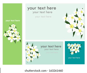 Flower card template. Vector card design.