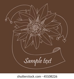 Flower card - vector