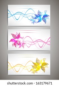 Flower card's set for your design, vector illustration, eps10, 4 layers. Glad to see you in my portfolio, smile and have a nice day and night=)