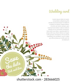 Flower cards wedding invitations. Templates Save the date. Editable Vector illustration.
