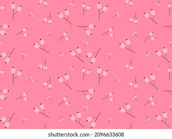 flower cartoon character seamless pattern on pink background