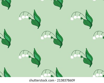 flower cartoon character seamless pattern on green background.
