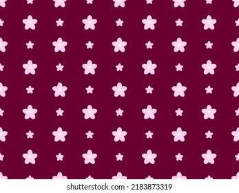 Flower cartoon character seamless pattern on pink background