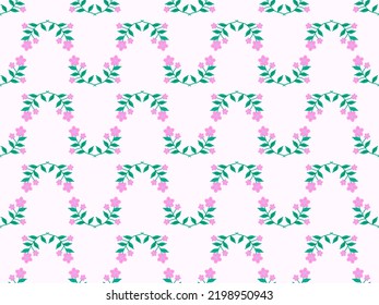 Flower cartoon character seamless pattern on pink background