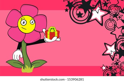 flower cartoon character wallpaper in vector format very easy to edit