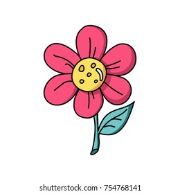 Flower cartoon colorful flat vector plant illustration for decoration and design on isolated white background 1