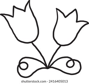 Flower cartoon doodle kawaii anime coloring page cute illustration clipart character chibi manga comic drawing
