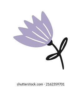 Flower in cartoon doodle style. vector isolated floral illustration.