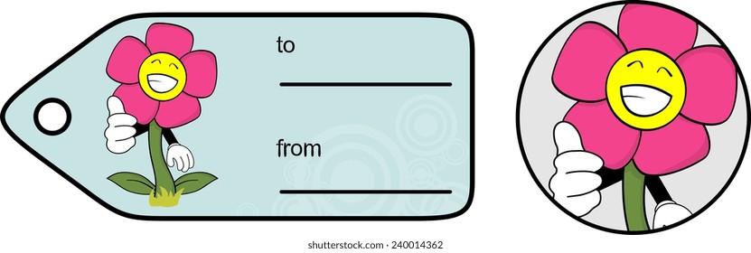 flower cartoon giftcard sticker in vector format very easy to edit