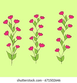 flower cartoon hand drawn vector