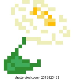 Icono de caricatura de flores en estilo píxel	