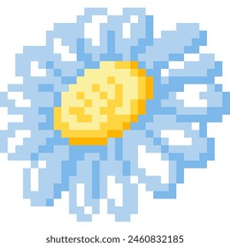 Flower cartoon icon in pixel style