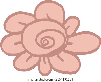 flower cartoon monochrome vector isolated hand drawn illustration