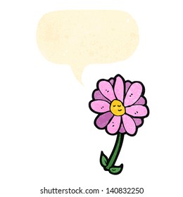 Blumenkartoon mit Sprachblase