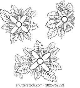 Flower cartoon vector illustration doodle style. White background